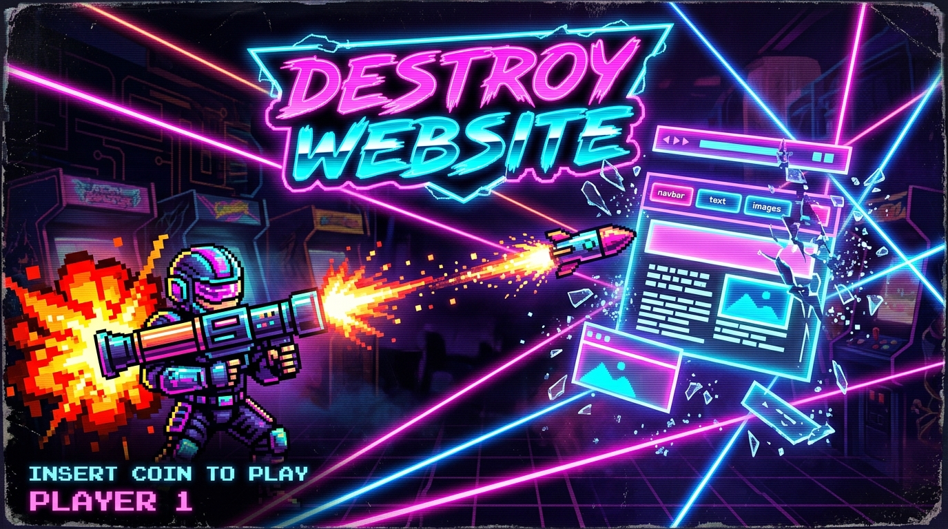 Destroy Website 2D Arcade Web Demolition Sandbox